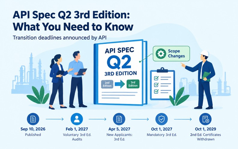 API Spec Q2 3rd Edition Transition deadlines announced by API